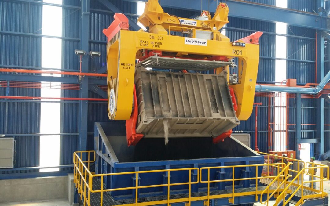 Truck to rail bimodal containerised bulk handling operation