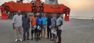 Javier at remote container port in Africa to deliver MHC spreader training
